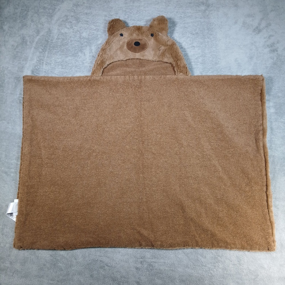 Pottery Barn Kids Hooded Towel Brown Bear Cotton Bath Pool